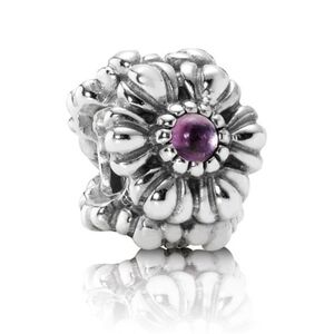 Pandora Sterling Silver February Birthday Blooms Bead with Amethyst - 790580am